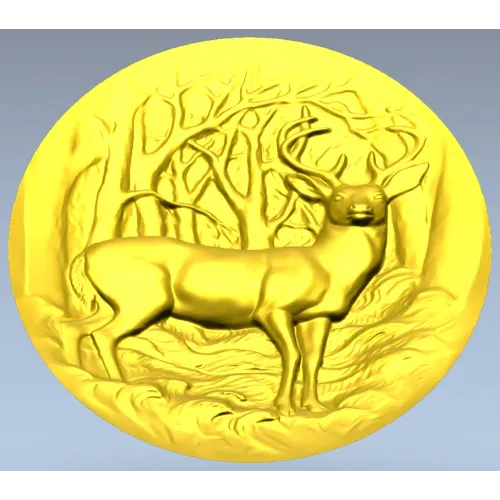 Oval Stag Relief - STL 3D Model for CNC Milling
