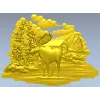 Лесной лось у избушки - 3D модель STL для ЧПУ