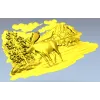 Лесной лось у избушки - 3D модель STL для ЧПУ
