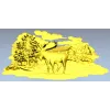 Лесной лось у избушки - 3D модель STL для ЧПУ