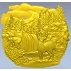 Олень у водопада - 3D модель STL для ЧПУ