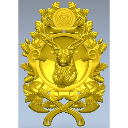 Олений трофей в рамке - STL 3D модель для ЧПУ
