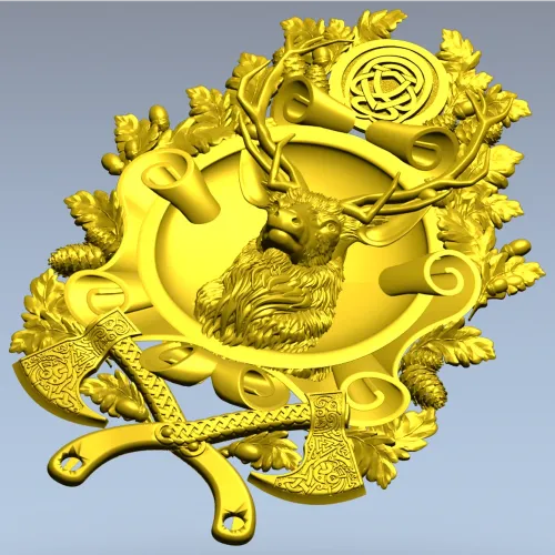 Олений трофей в рамке - STL 3D модель для ЧПУ