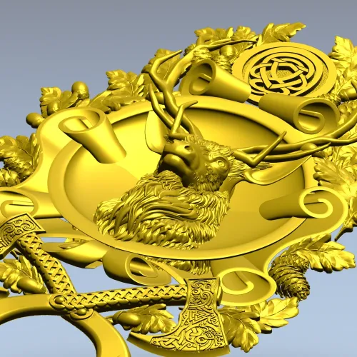 Олений трофей в рамке - STL 3D модель для ЧПУ