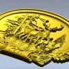 Олений медальон - рельефная 3D модель STL для ЧПУ