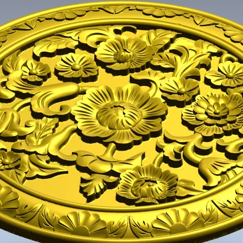 Флоральный медальон - 3D модель STL для ЧПУ