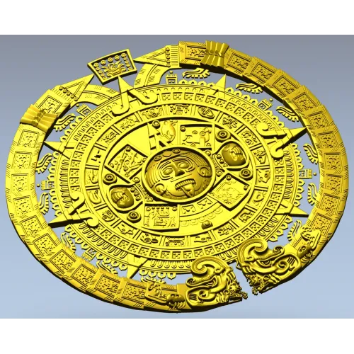Ацтекский солнечный медальон - 3D модель STL для ЧПУ