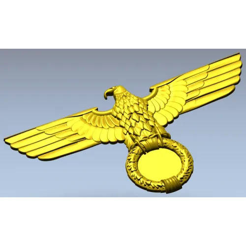 Heraldic Eagle with Laurel Wreath - STL 3D Model for CNC