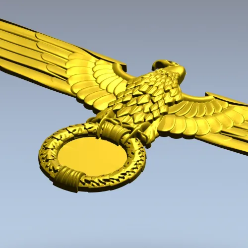 Heraldic Eagle with Laurel Wreath - STL 3D Model for CNC