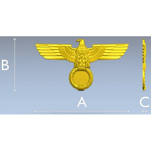 Heraldic Eagle with Laurel Wreath - STL 3D Model for CNC