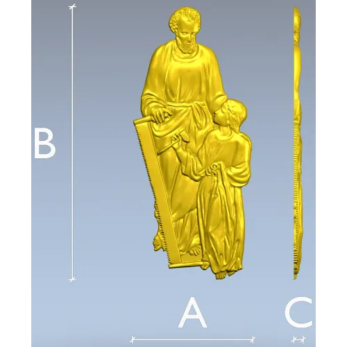 Барельеф "Отец и сын" - 3D модель STL для ЧПУ