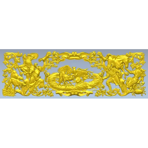 Фриз "Охота" - 3D модель STL для ЧПУ