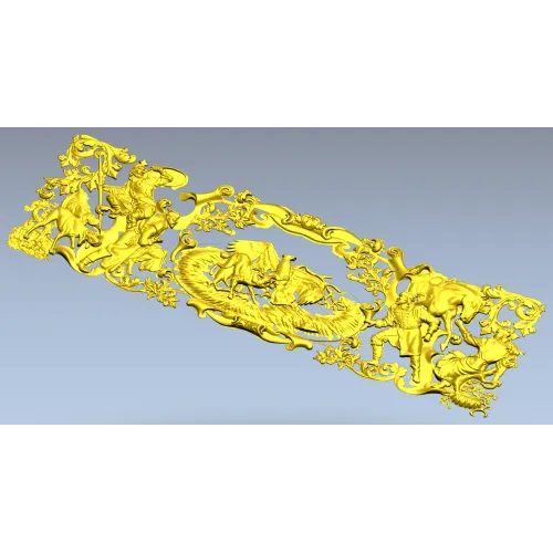 Фриз "Охота" - 3D модель STL для ЧПУ