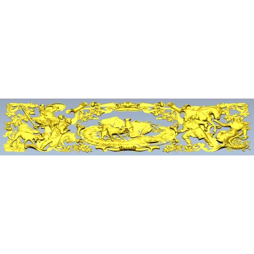 Фриз "Охота" - 3D модель STL для ЧПУ