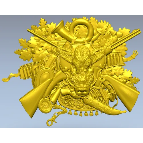 Охотничье панно с кабаном - STL 3D модель для ЧПУ