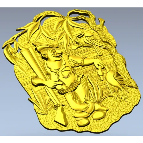 3D модель STL "Лесной охотник" - панно для ЧПУ