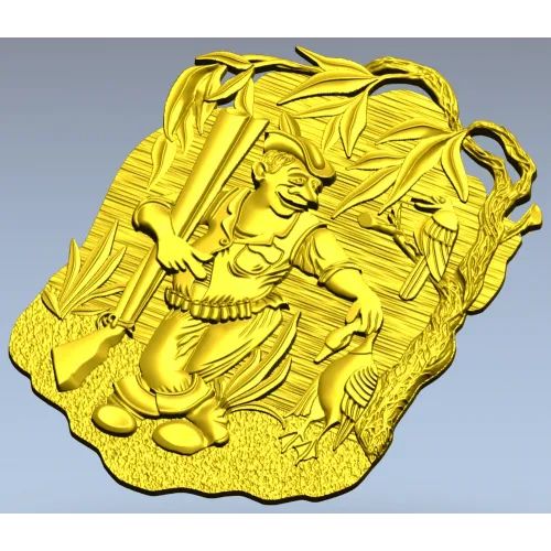 3D модель STL "Лесной охотник" - панно для ЧПУ
