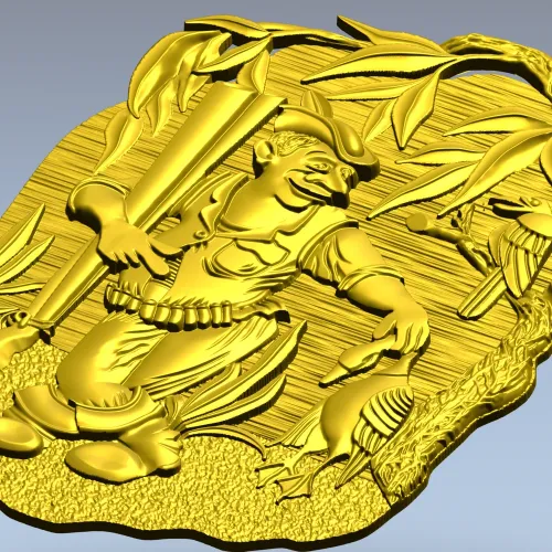 3D модель STL "Лесной охотник" - панно для ЧПУ