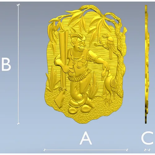 3D модель STL "Лесной охотник" - панно для ЧПУ