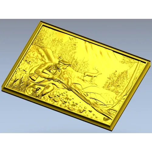 Hunter's Vigil - detailed bas-relief STL for CNC