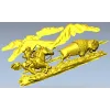Горизонтальное панно "Погоня за бизоном" - STL 3D модель для ЧПУ