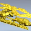 Горизонтальное панно "Погоня за бизоном" - STL 3D модель для ЧПУ