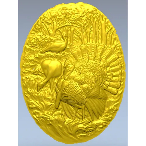 Павлины в роще - 3D модель STL для ЧПУ (панно)