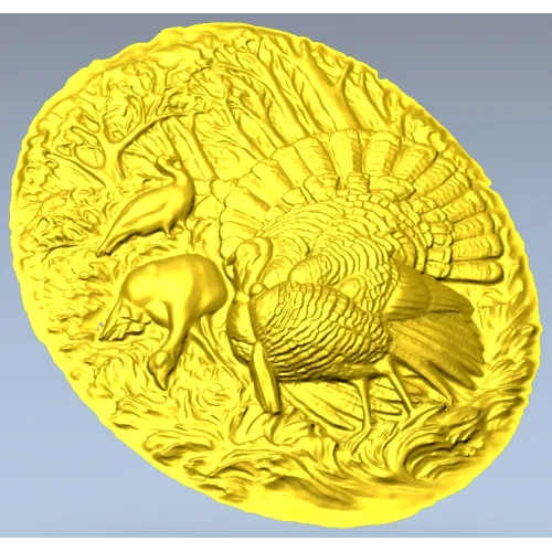Павлины в роще - 3D модель STL для ЧПУ (панно)