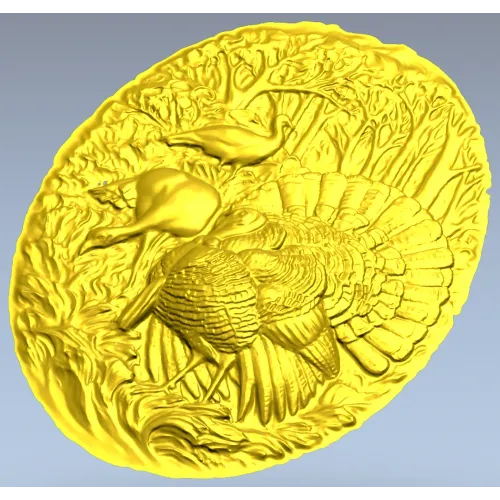 Павлины в роще - 3D модель STL для ЧПУ (панно)