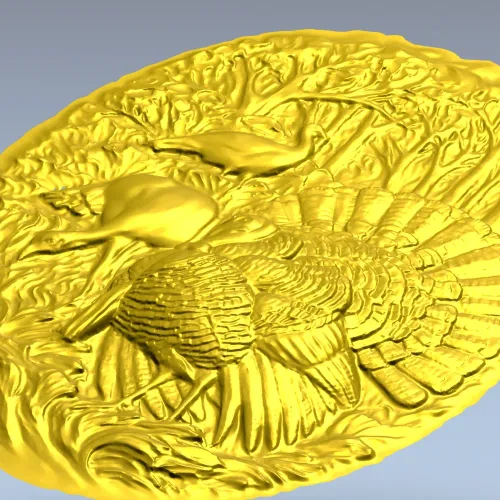 Павлины в роще - 3D модель STL для ЧПУ (панно)