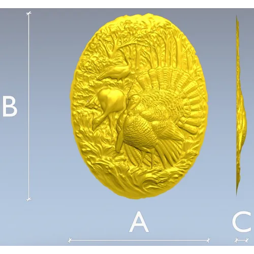 Павлины в роще - 3D модель STL для ЧПУ (панно)