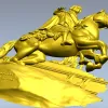 Всадник на скале - рельефная 3D модель STL для ЧПУ