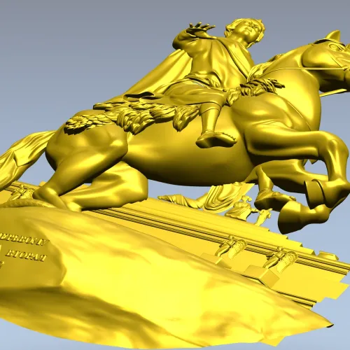 Всадник на скале - рельефная 3D модель STL для ЧПУ