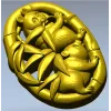 Овальное панно с парами панд - 3D модель STL для ЧПУ