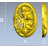 Овальное панно с парами панд - 3D модель STL для ЧПУ