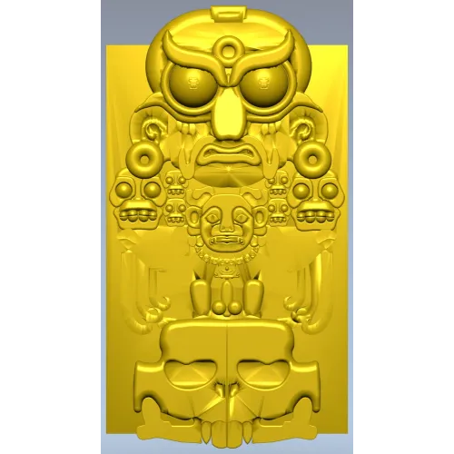 Owl Totem Decorative Panel - STL 3D Model for CNC