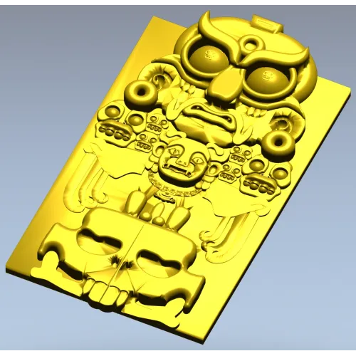 Owl Totem Decorative Panel - STL 3D Model for CNC