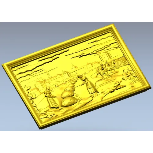 Панно "Сбор урожая у крепости" - 3D STL модель для ЧПУ