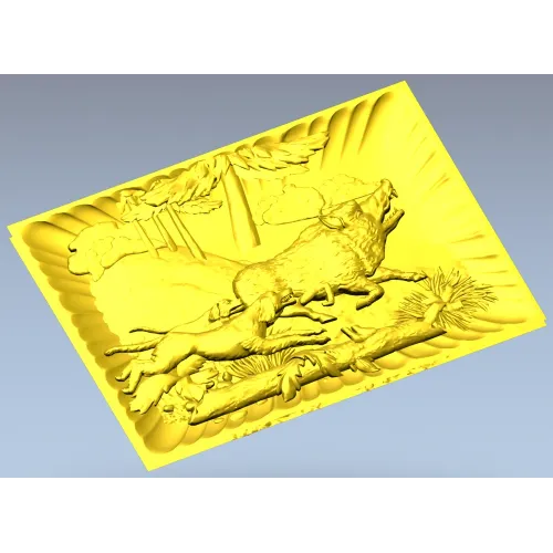 Wolf and Hounds Relief - STL 3D Model for CNC