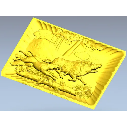 Wolf and Hounds Relief - STL 3D Model for CNC