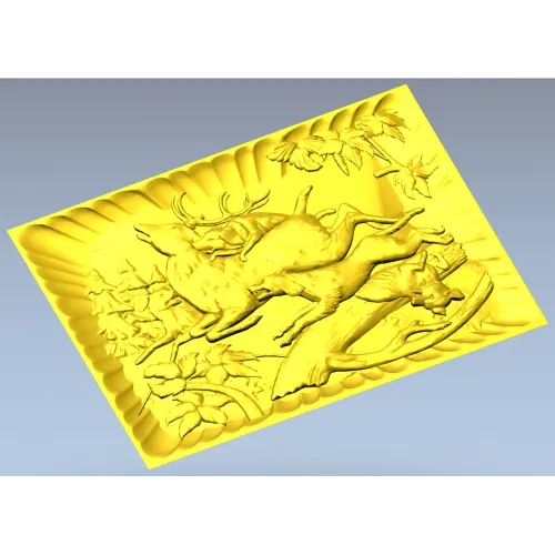 Панно "Лесная погоня" - 3D модель в формате STL для ЧПУ