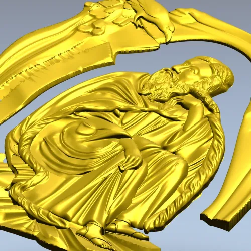 Панно для ЧПУ "Созерцатель" - 3D STL модель для резьбы по дереву