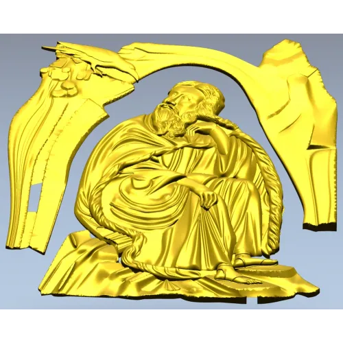 Панно для ЧПУ "Созерцатель" - 3D STL модель для резьбы по дереву