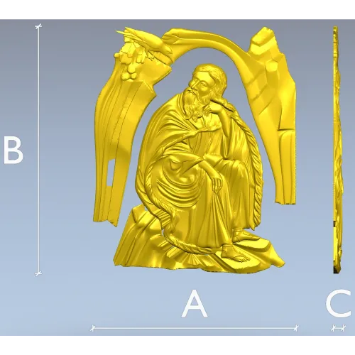 Панно для ЧПУ "Созерцатель" - 3D STL модель для резьбы по дереву