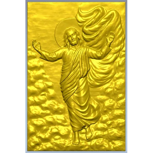 Ascending Christ bas-relief - STL 3D model for CNC milling