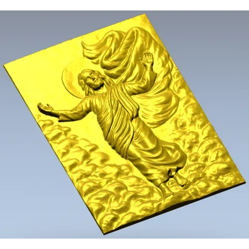 Ascending Christ bas-relief - STL 3D model for CNC milling
