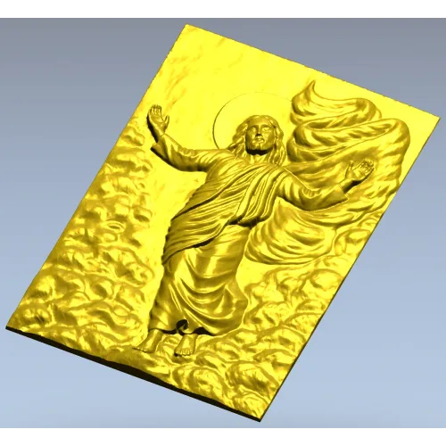 Ascending Christ bas-relief - STL 3D model for CNC milling