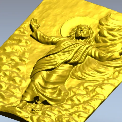 Ascending Christ bas-relief - STL 3D model for CNC milling