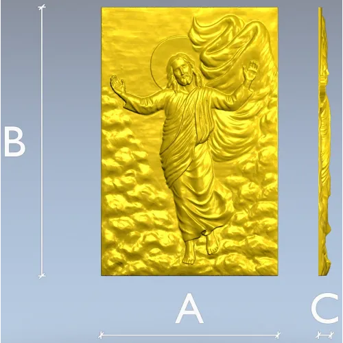 Ascending Christ bas-relief - STL 3D model for CNC milling