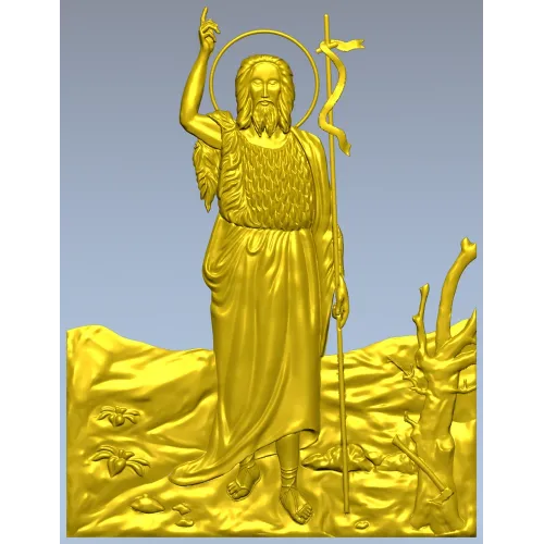 Saint John the Baptist bas-relief STL for CNC